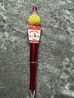 Hello Kitty Ball Point Pen, Novelty Pen, Pineapple Topper, Chrome Trim