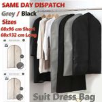 Breathable Suit Dress Coat Travel Bag Clothes Cover Dust Proof Storage Zip Bag
