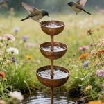 Metal Bird Bath Bird Water Dispenser Garden Rain Catcher Bird Feeding Station