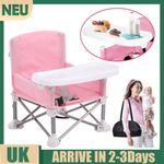 Baby Travel Booster Seat w/ Tray Toddler Portable Folding Chair Indoor/Outdoor