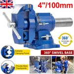 4" 100mm Multipurpose Bench Vise Heavy Duty Bench Vise Clamp w/ 360° Swivel Base
