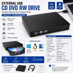 Slim External CD/DVD Drive USB 3.0 Player Burner Reader Writer for Laptop PC MAC