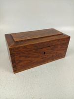 Vintage Wooden Dovetail Keepsake Storage Box With Lockable Lid No Key 9" Long