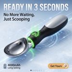 Electric Rechargeable Heated Ice Cream Scoop Black LED Display & Temp control 