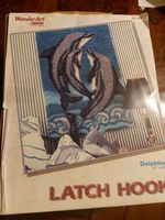 Caron WonderArt Latch Hook Kit. Dolphins-  27" x 40" #4453 Vintage