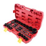 21PC 3/4 inch 19-50mm Drive Deep Impact Socket Set Garage Repair Ratchets UK