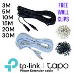 TP-Link Tapo Camera Power Extension Cable 3M 5M 10M 15M 20M 30M White or Black +