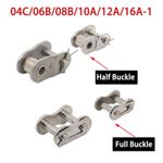 304 Stainless Steel 04C/06B/08B/10A/12A/16A-1 Roller Chain Link Full/Half Buckle