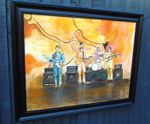 Beatles pop band painting on canvas in nice frame