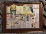 Large Indian Mughal Style Watercolour Painting – Court Scene – Framed & Glazed