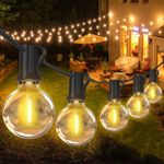 39FT Mains Powered String Light Festoon Outdoor 25+3LED Garden G40 Bulbs Lights