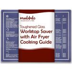 Muldale Blue Worktop Protector Heat Resistant with Air Fryer Conversion Chart