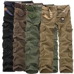 UK Mens Cargo Combat Trousers Casual Work Pants Military Multi Pockets All Sizes