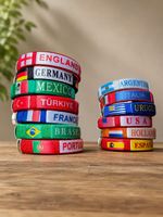 World Cup bracelet | Embroidered Country Flag Bracelet | World Cup 2026 Football