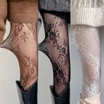 Women's Lace Mesh Tights Floral Hollow Out Pattern Pantyhose Stockings UK