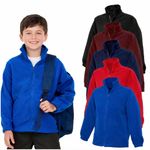 Kids Micro Fleece Jacket Warm Breathable Zip Pockets Ages 5-13 Girls Boys UK