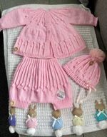 Gorgeous Hand Knit Baby Girl Set