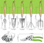 WORKPRO Garden Tools Set 8Pcs,Stainless Steel Hand Tools with Wooden Handle