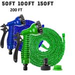 Expandable Garden Hose 50FT with Spray Nozzle Flexible Lightweight Blue Green