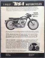 BSA Motorcycle RANGE USA Sales Brochure For 1957 ROAD ROCKET Golden Flash BANTAM