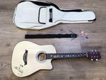 NEW ELVIS PRESLEY TRIBUTE ACOUSTIC GUITAR PLUS NEW CASE AND ALL EXTRAS EXC.COND: