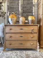 Antique French Rustic Pine Chest Of Drawers Dresser Storage