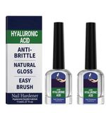 X2 Hyaluronic Acid Nail Hardener Anti-Brittle Natural Gloss 11ml New BB 11.2028