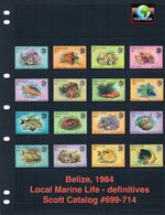 $43.25 Scott Value - 1984 BELIZE Marine Life definitives Caribbean CV MNH NH UMM