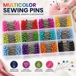 Sewing Pins Multicolor Head Pins Straight for Dressmaker Jewelery Decoration
