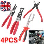 4PCS Hose Clamp Pliers Spring Clamp Self-Tightening Hose Clamps Remover Tool UK