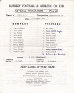 1979  Burnley v Preston Anglo Scottish Cup   SINGLE SHEET