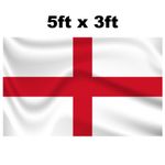 5ft x 3ft Large England English Flag St Georges Cross National Rugby Football