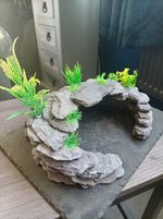 Large Natural Slate Cave Handmade Catfish Plec Cichlid Plant Aquarium Fish Tank