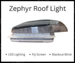 Campervan Roof Vent Fan 400X400 Skylight LED Blind Remote Like Maxxfan White
