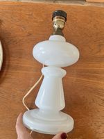 Retro Vintage Danish Style White Glass Table Lamp Mid Century