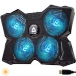 KLIM Wind Laptop Cooling Pad Laptop Stand with 4 Fans at 1200 RPM PS5 PS4 Blue