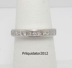 5/8CT Natural Princess Diamond Anniversary Wedding Band Ring 14K White Gold
