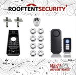 8 x M8 ECONOMY Fits Tentbox - Roof Tent Security Nuts + Alarm + Holder