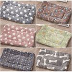 Pet Mat Paw Print Cat Dog Puppy Fleece Mattres Cushion Bed Blanket Warm Soft UK