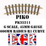 NEW PIKO PK 35211 G SCALE 45mm GAUGE R1 CURVE 600mm RADIUS METAL BRASS TRACK