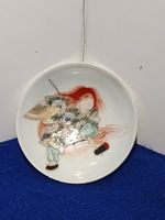 Japanese Antique Saki bowl depicting Shojo the red headed sea spirit 3" in dia
