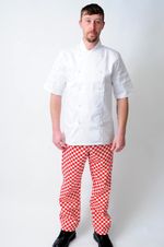 New Chef Elasticated Trousers In Black,Royal,Green And Red Check Colours