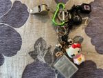 bundle of keyrings inc hello kitty & whistle 