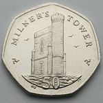 Isle of Man Milner's Tower 50p coin - Circulated