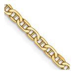 14K 24 in 2.4mm Semi-Solid Anchor with Spring Ring Clasp Chain