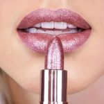 Glitter Lipstick Rose Pink Long-Lasting Waterproof Shiny Velvet Finish