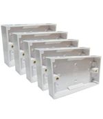 5 x Surface Mounted 25MM Back Box Wall Pattress Double 2 Gang Electrical Socket