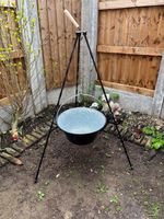 Hungarian Goulash Kettle Set 14L Outdoor Open Fire Cooking Cauldron Bogracs