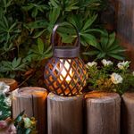 Festival Lantern Cool Flame Effect Bronze Colour Solar Decorative Garden Light
