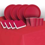 Red Solid Coloured Party Pack: Tableware Party Kit